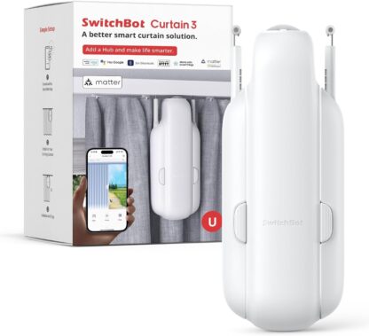 SwitchBot Smart Automatic Curtain Opener - Bluetooth Remote Control with App/Timer, Upgraded High-Performance Motor, Add SwitchBot Hub to Make it Work with Alexa, Google Home, HomeKit(Curtain 3,Rod) - Image 16