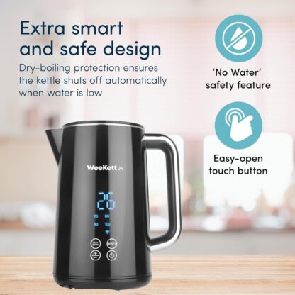 Alexa Smart Kettle, 1.7L - Smart Home Voice Control Kettle - Temperature Control Kettle with Cool Touch, LED Display & Keep Warm Function - 3000w Energy Efficient & BPA Free - Black - Image 6