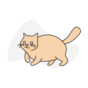 An illustration of a fat cat walking