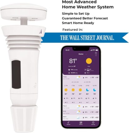 Tempest Weather System with Built-in Wind Meter, Rain Gauge, and Accurate Weather Forecasts, Wireless, App and Alexa Enabled - Image 6