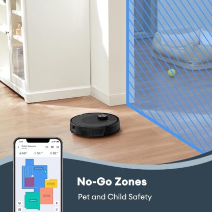 Ultenic D10 Powerful Robot Vacuum Cleaner with Mop 5000Pa, 15min Lidar Quick Map, Allergy Friendly, Carpet Auto-boost, Time Scheduled, Siri/Alexa/Google/APP Remote Control Hoover for Floor Pet Hair - Image 8