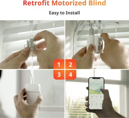 SwitchBot Blind Tilt Motorized Blinds - Smart Electric Blinds with Bluetooth Remote Control, Solar Powered, Light Sensing Control, Add Hub to Work with Alexa & Google Home - Image 2