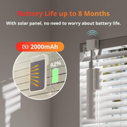 SwitchBot Blind Tilt Motorized Blinds - Smart Electric Blinds with Bluetooth Remote Control, Solar Powered, Light Sensing Control, Add Hub to Work with Alexa & Google Home - Image 3