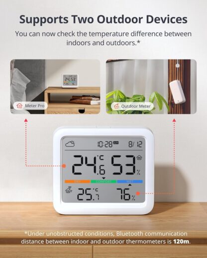 SwitchBot WiFi Weather Stations with Outdoor Sensor Wireless UK, Temperature Humidity Monitor with Date and Weather Forecast, Matter Hub Makes Station Work with Alexa, Apple Homekit, Google Home - Image 5