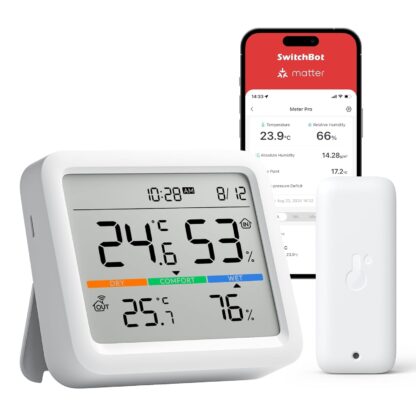 SwitchBot WiFi Weather Stations with Outdoor Sensor Wireless UK, Temperature Humidity Monitor with Date and Weather Forecast, Matter Hub Makes Station Work with Alexa, Apple Homekit, Google Home - Image 10