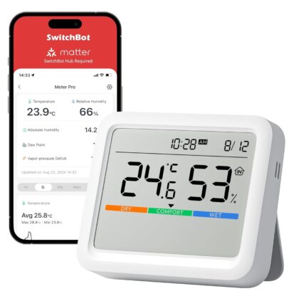 SwitchBot WiFi Weather Stations with Outdoor Sensor Wireless UK, Temperature Humidity Monitor with Date and Weather Forecast, Matter Hub Makes Station Work with Alexa, Apple Homekit, Google Home - Image 13