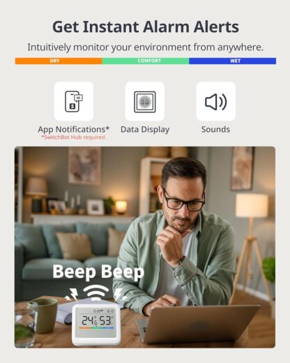SwitchBot WiFi Weather Stations with Outdoor Sensor Wireless UK, Temperature Humidity Monitor with Date and Weather Forecast, Matter Hub Makes Station Work with Alexa, Apple Homekit, Google Home - Image 17