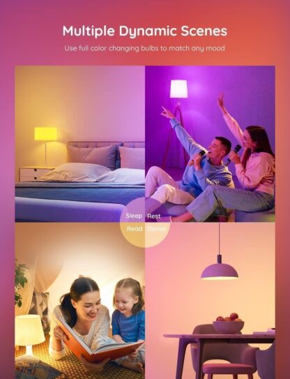 Govee RGBWW Smart Bulb, WiFi Alexa Light Bulbs B22, 54 Dynamic Scenes, 800LM, Music Sync, DIY 16 Million Color, Work with Alexa & Google Assistant, 2 Packs - Image 9