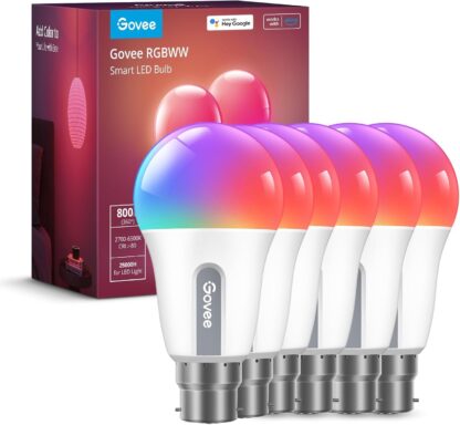 Govee RGBWW Smart Bulb, WiFi Alexa Light Bulbs B22, 54 Dynamic Scenes, 800LM, Music Sync, DIY 16 Million Color, Work with Alexa & Google Assistant, 2 Packs - Image 23