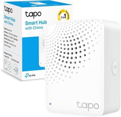 Tapo Smart Iot Hub with Chime, Work with Tapo Smart Switch, Button and Sensor, Connect Up to 64 Device, 19 Ringtone Options, No Wiring Required (Tapo H100)