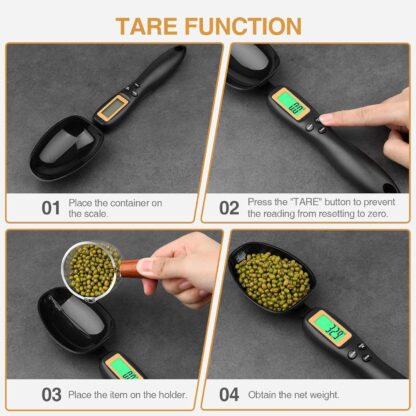 Mafiti Digital Measuring Spoon, Weighing Spoon Scale 500g / 0.1g High Precision with LCD Screen Display for Kitchen Gadgets Daily Meals and Pet/Dog/Cat Food Measuring Scoop - Image 3