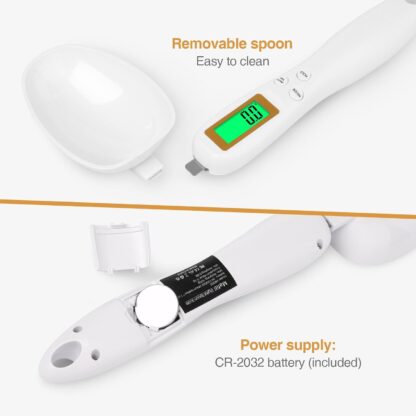 Mafiti Digital Measuring Spoon, Weighing Spoon Scale 500g / 0.1g High Precision with LCD Screen Display for Kitchen Gadgets Daily Meals and Pet/Dog/Cat Food Measuring Scoop - Image 13