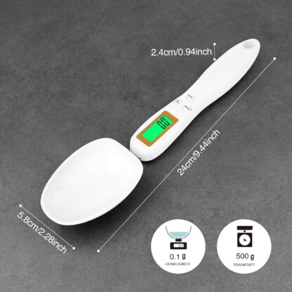 Mafiti Digital Measuring Spoon, Weighing Spoon Scale 500g / 0.1g High Precision with LCD Screen Display for Kitchen Gadgets Daily Meals and Pet/Dog/Cat Food Measuring Scoop - Image 15