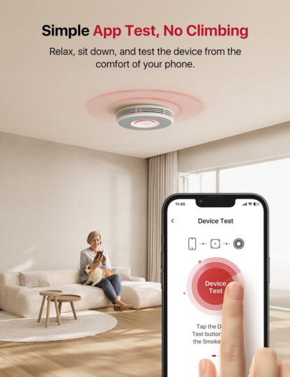 X-Sense Smart Smoke Alarm for Home with English Voice Alerts and 17 Locations, Wi-Fi Smoke Alarm with SBS50 Base Station, Wireless Interlinked Fire Alarm, XS0B-MR31 - Image 5