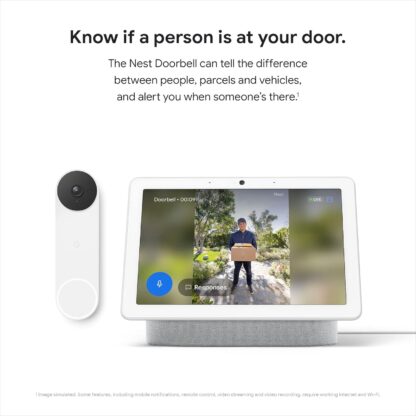 Google GWX3T Nest Doorbell (Battery) - Wireless 960p Video Doorbell - Smart WiFi Motion Only Doorbell Camera, Snow, 1 Count (Pack of 1) - Image 3