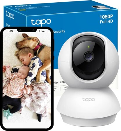 Tapo Wifi Camera, Indoor Camera for Security, 1080p Pet Camera, Wireless 360° for Baby Monitor, AI Monitor,Smart Motion Detection & Tracking,Night Vision, Works with Alexa&Google (TC70) No Monthly Fee