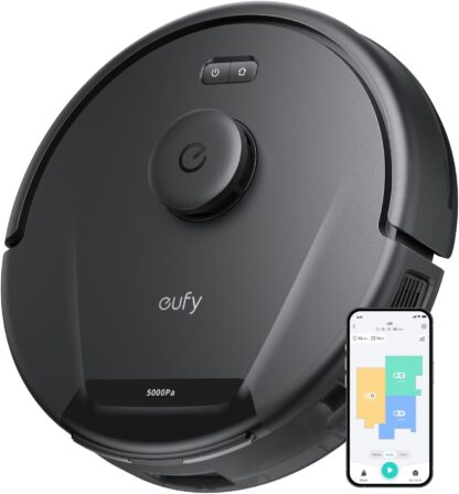 eufy L60 Robot Vacuum Cleaner, Ultra Strong 5,000 Pa Suction to Remove Hair, Dust, iPath Laser Navigation, For Deep Floor Cleaning, Ideal for Hard Floors