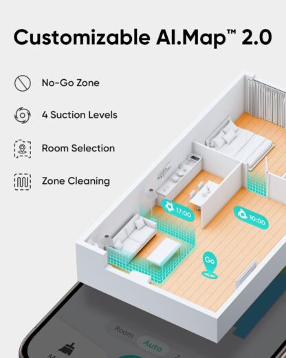 eufy L60 Robot Vacuum Cleaner, Ultra Strong 5,000 Pa Suction to Remove Hair, Dust, iPath Laser Navigation, For Deep Floor Cleaning, Ideal for Hard Floors - Image 4