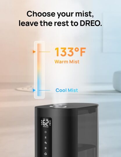 Dreo Humidifier for Bedroom, 6L Top Fill Warm & Cool Mist with Smart Control, Oil Diffuser, 60h Runtime, Timer, High Precision Humidity Sensor, Quiet Air Humidifier for Home, Work with Alexa - Image 10