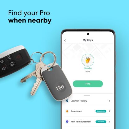 Tile Pro (2022) Bluetooth Item Finder, 1 Pack, 120m finding range, works with Alexa and Google Smart Home, iOS and Android Compatible, Find your Keys, Remotes & More, Black - Image 4