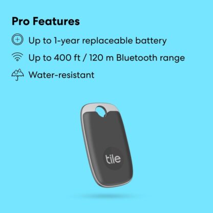 Tile Pro (2022) Bluetooth Item Finder, 1 Pack, 120m finding range, works with Alexa and Google Smart Home, iOS and Android Compatible, Find your Keys, Remotes & More, Black - Image 7