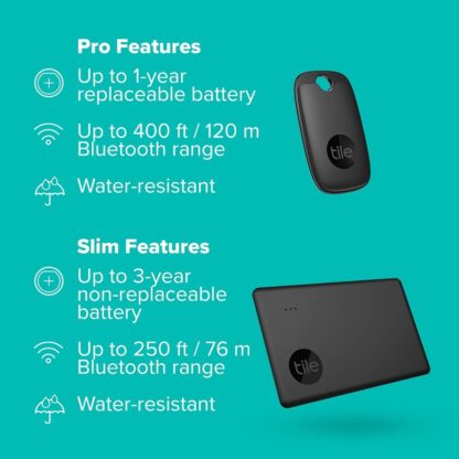 Tile Pro (2022) Bluetooth Item Finder, 1 Pack, 120m finding range, works with Alexa and Google Smart Home, iOS and Android Compatible, Find your Keys, Remotes & More, Black - Image 20