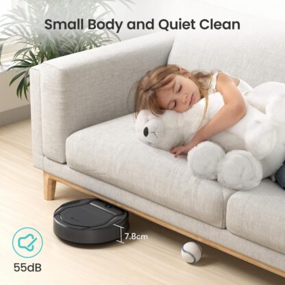 Lefant M210P Robot Vacuum Cleaner, Featured Carpet Cleaner Small Robot 7.8cm Thin 28cm DIA, Robotic Vacuum Alexa Voice Control Self-Charging Ideal for Pet Hair Hard Floor and Carpet - Image 2