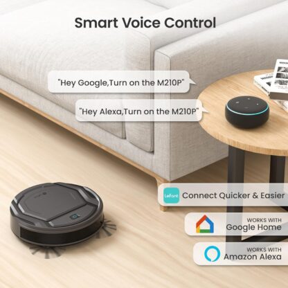 Lefant M210P Robot Vacuum Cleaner, Featured Carpet Cleaner Small Robot 7.8cm Thin 28cm DIA, Robotic Vacuum Alexa Voice Control Self-Charging Ideal for Pet Hair Hard Floor and Carpet - Image 6