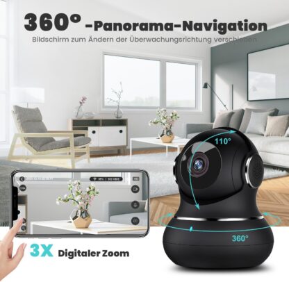 Little elf Smart Camera, Litokam 2K Indoor Security Camera with 360° Motion Tracking, Pet Camera Night Vision, [2025 New] House Cameras for Pet/Nanny, WiFi Camera Two-Way Audio, Work with Alexa - Image 8