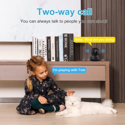 Little elf Smart Camera, Litokam 2K Indoor Security Camera with 360° Motion Tracking, Pet Camera Night Vision, [2025 New] House Cameras for Pet/Nanny, WiFi Camera Two-Way Audio, Work with Alexa - Image 13