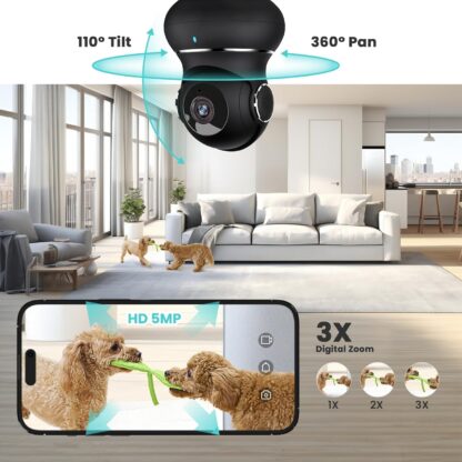 Little elf Smart Camera, Litokam 2K Indoor Security Camera with 360° Motion Tracking, Pet Camera Night Vision, [2025 New] House Cameras for Pet/Nanny, WiFi Camera Two-Way Audio, Work with Alexa - Image 25