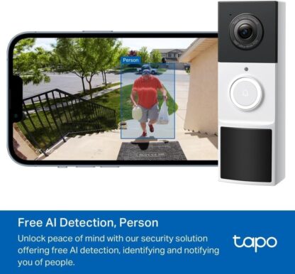 Tapo TD21 Battery Video Doorbell Wireless 2K 3MP Ultra-Clear Doorbell Camera, Ring Chime Included, Color Night, 160°DFOV Ultra-Wide, TP-Link Free AI Detection,IP65, 6-Month Battery,No Monthly Fee - Image 5