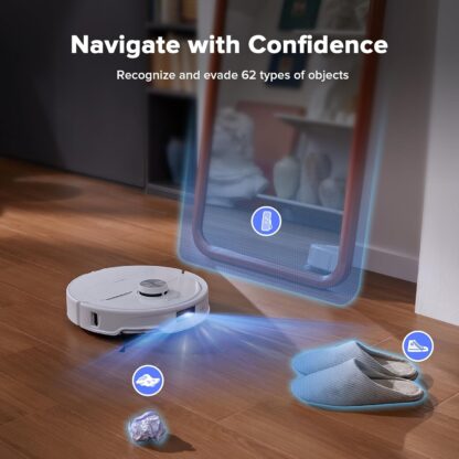 roborock Qrevo Master Robot Vacuum Cleaner, 10000Pa, Reactive AI Obstacle Avoidance, 60°C Auto Mop Washing&45°C Auto Drying, FlexiArm, Edge and Corner Deep Cleaning, Lift Mop, All-in-One-Dock (White) - Image 6