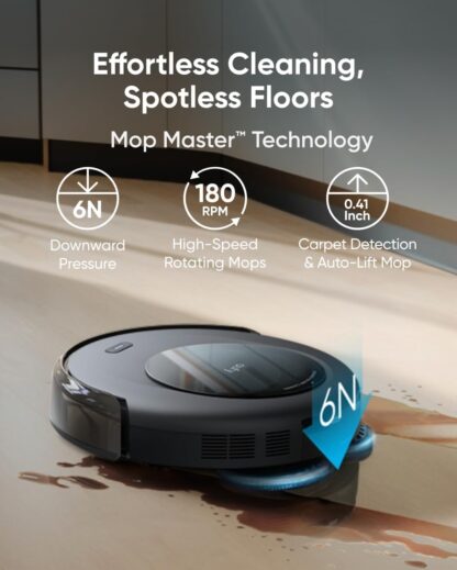 eufy Omni C20 Robot Vacuum Cleaner with Mop, All-in-One Station, 7,000 Pa, 3.35-Inch Ultra-Slim Body, Auto Emptying, Mop Washing and Drying for Hands-Free Cleaning, Mop Lifting and Carpet Detection - Image 5